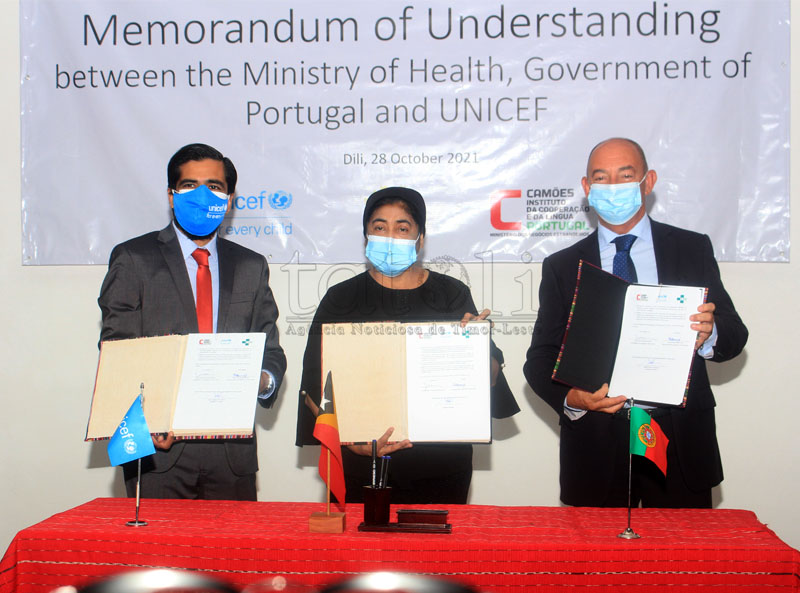 UNICEF, MoH, and Embassy of Portugal  sign MoU   to support national Covid – 19 response in TL