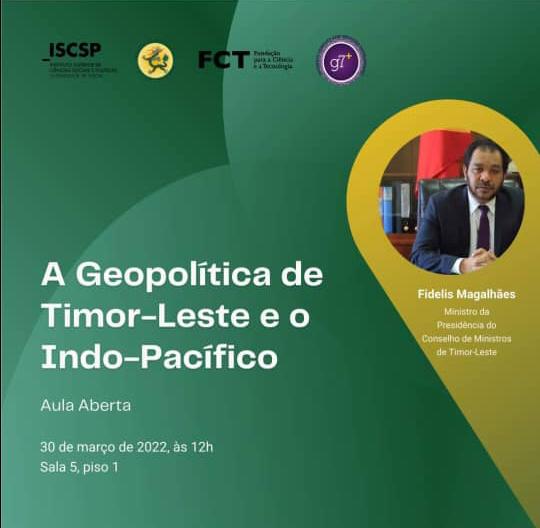 Minister Magalhães participates in an open class in Portugal on TL’s geopolitics and Indo-Pacific