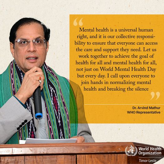WHO commits to supporting MoH to provide comprehensive and quality mental health and psychosocial services to Timorese people
