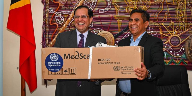 WHO Timor-Leste hands over 640 weight and height scales to Education Ministry