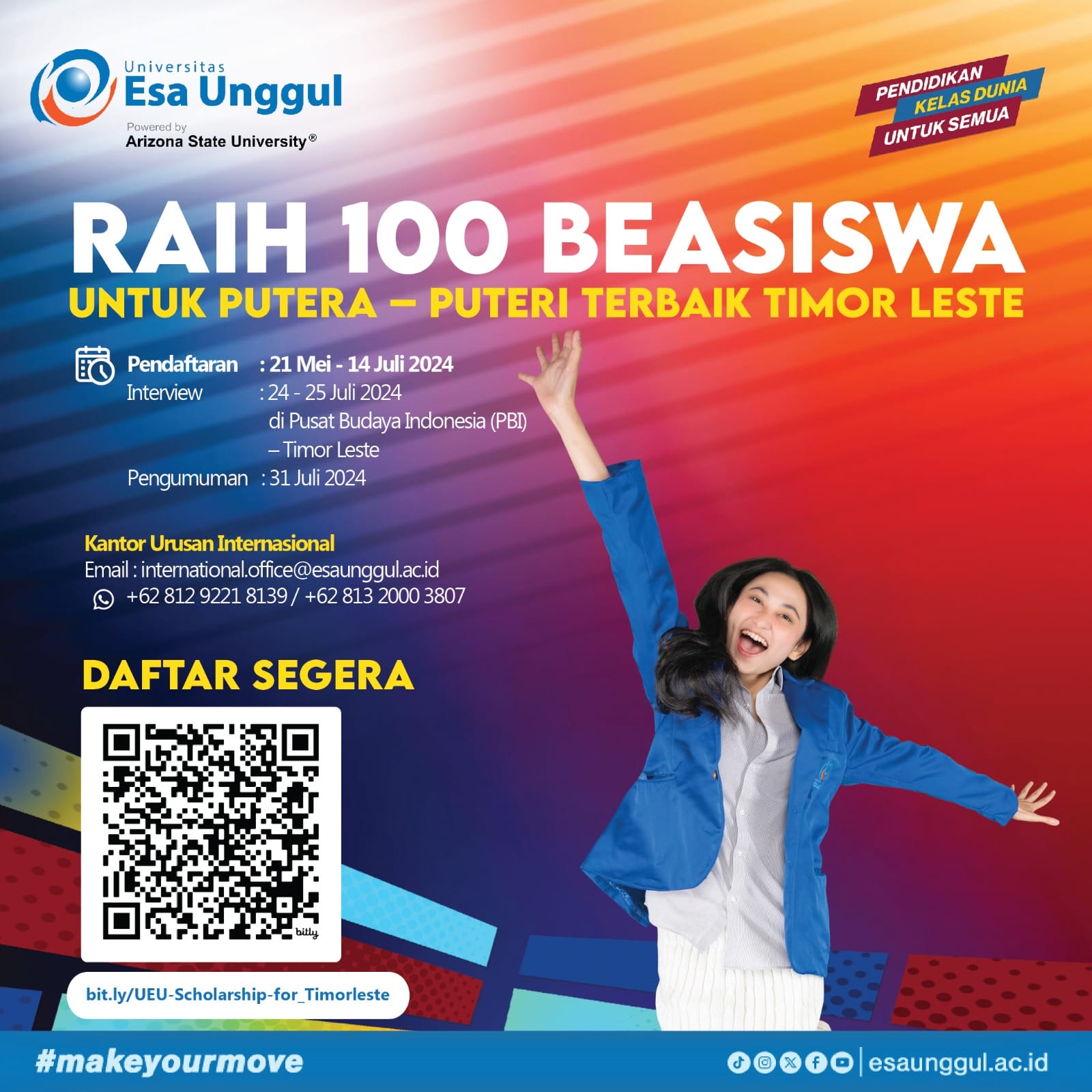 Esa Unggul University scholarship is now open: Apply Now!