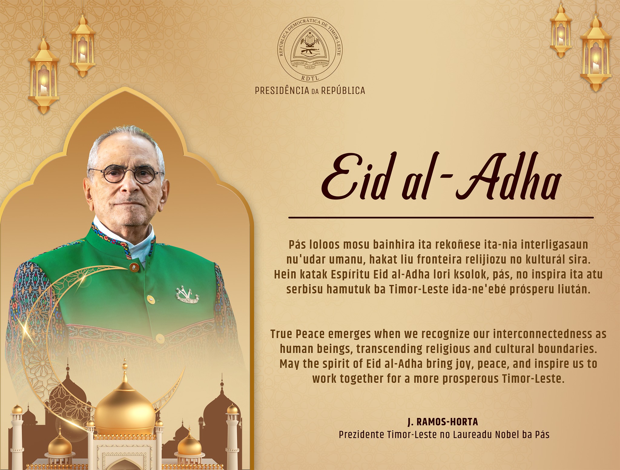 President Horta Congratulates Timorese Muslim Community on Eid Al-Adha