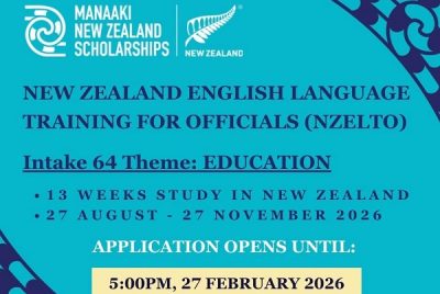 2026 New Zealand English Language training for officials’ scholarships now open for Timor-Leste