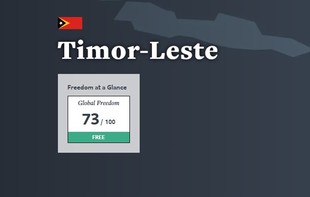 Timor-Leste improves its score and retains its status as a “Free” country in 2026