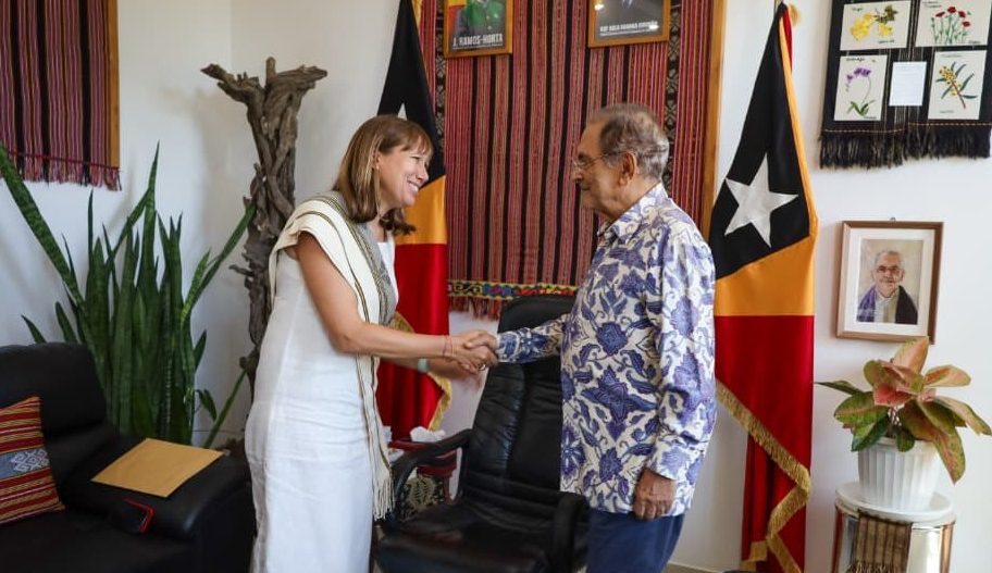 ADB country director Stefania Dina bids farewell to President Ramos-Horta