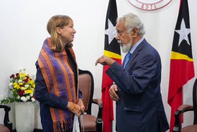 ADB Country Director Stefania Dina bids farewell to Prime Minister Gusmão