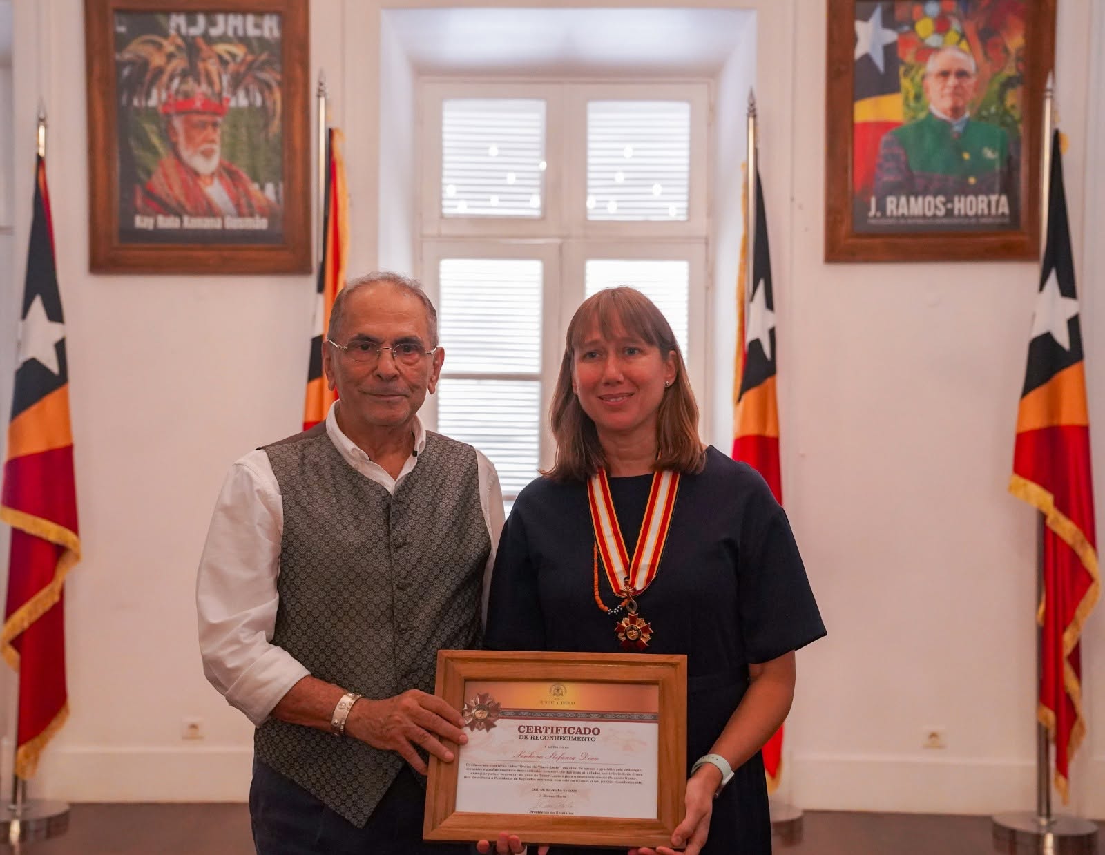 President Ramos-Horta bestows Collar of the Order of Timor-Leste on Country Director of ADB in Timor-Leste