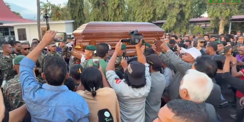 The body of former President Francisco Guterres ‘Lú-Olo’ arrives in Dili